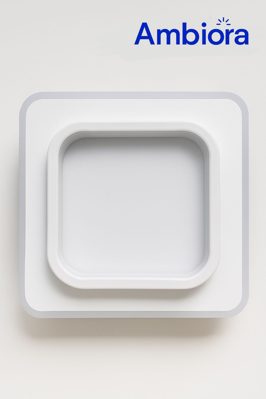 Ambiora LED Ceiling Light 50W – White Square Panel, 3 Color Modes, Eye Protection, CRI ≥97, 20cm for Bedroom | Study room | Corridor