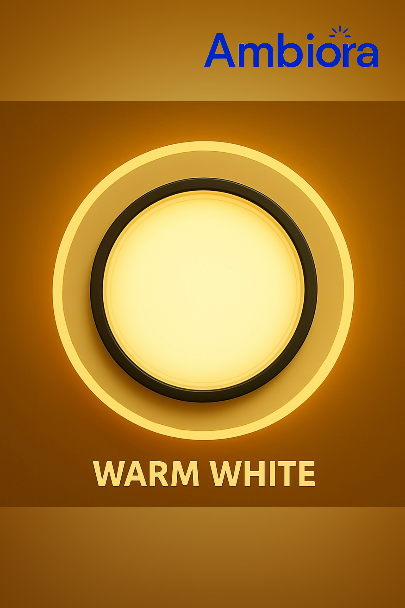 Ambiora LED Ceiling Light 50W – Black Round Panel, 3 Color Modes, Eye Protection, CRI ≥97, 20cm for Bedroom | Studyroom | Corridor