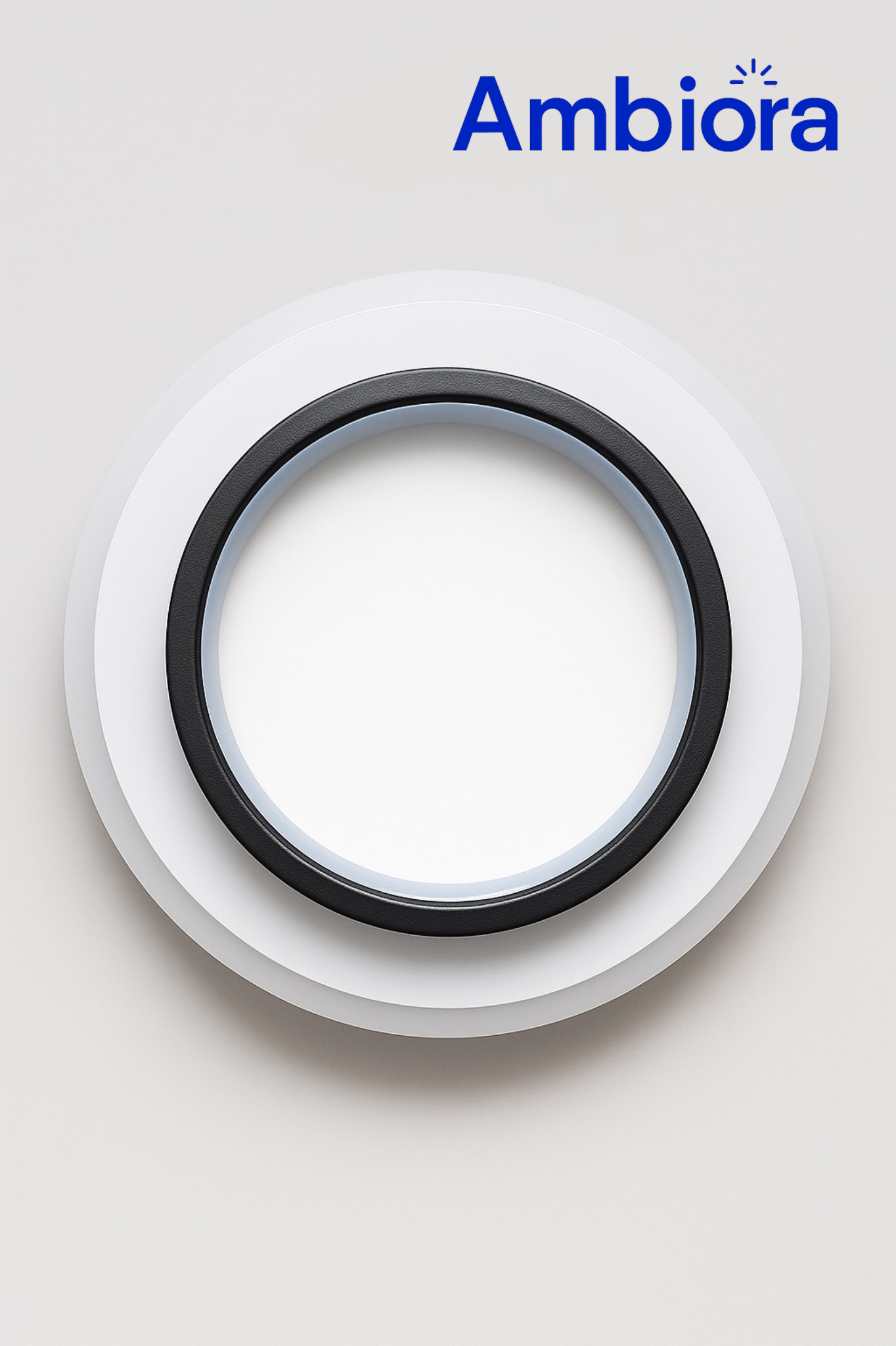 Ambiora LED Ceiling Light 50W – Black Round Panel, 3 Color Modes, Eye Protection, CRI ≥97, 20cm for Bedroom | Studyroom | Corridor