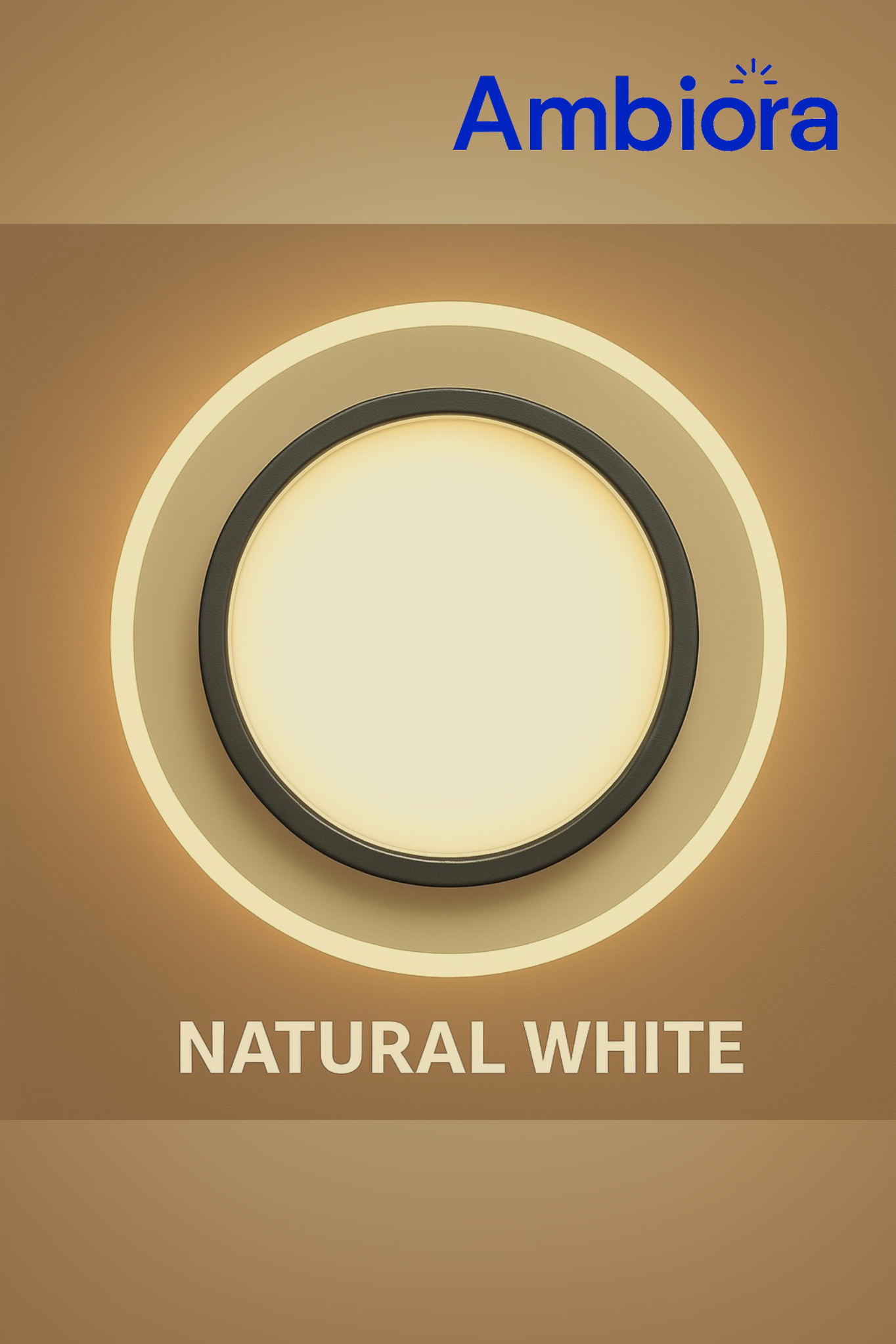 Ambiora LED Ceiling Light 50W – Black Round Panel, 3 Color Modes, Eye Protection, CRI ≥97, 20cm for Bedroom | Studyroom | Corridor