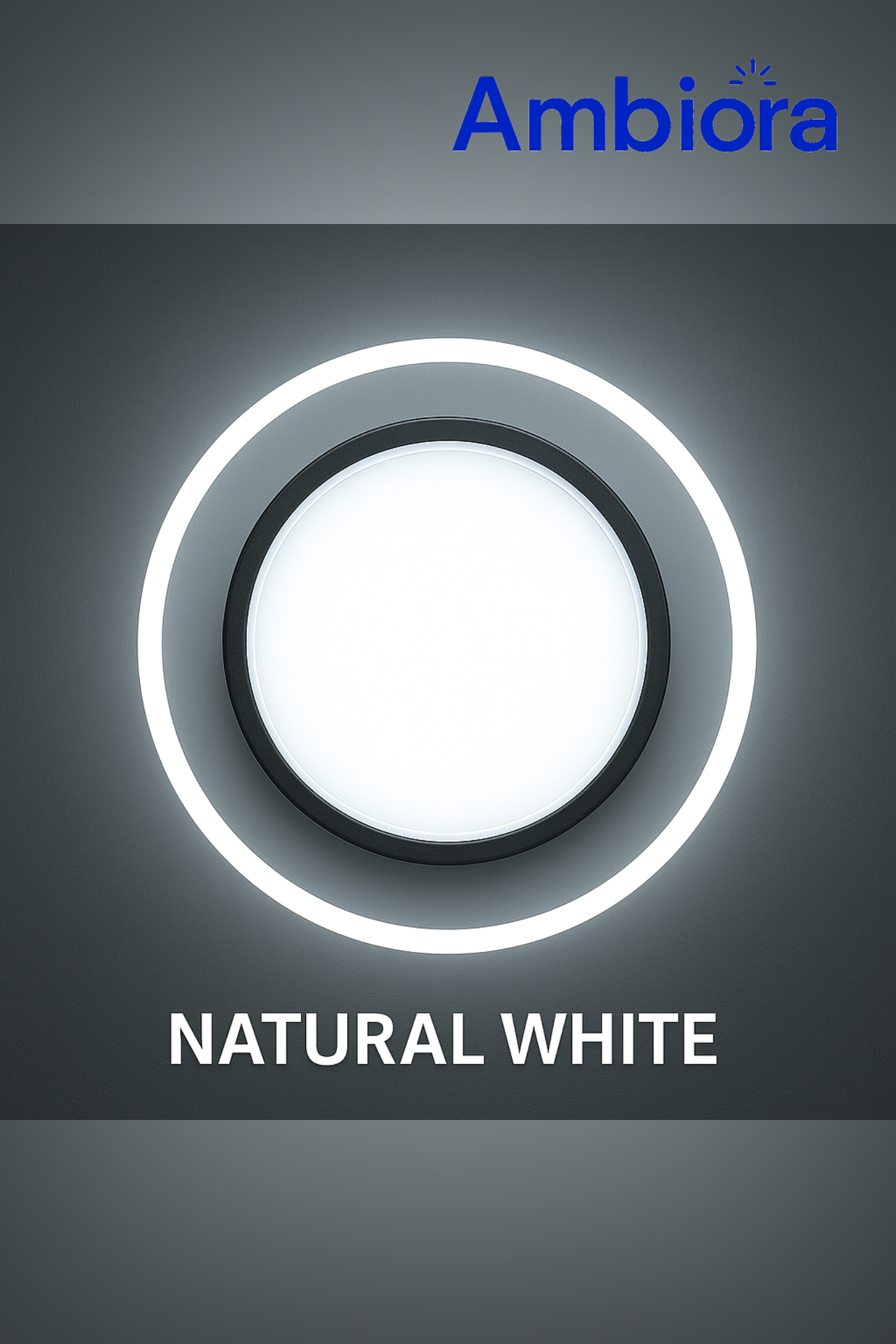 Ambiora LED Ceiling Light 50W – Black Round Panel, 3 Color Modes, Eye Protection, CRI ≥97, 20cm for Bedroom | Studyroom | Corridor